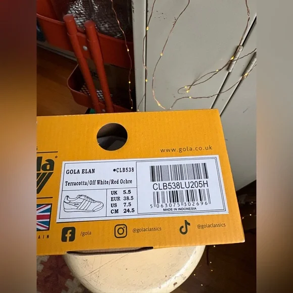 Gola Women's Elan Leather Sneaker Terracotta/ Off White/Red Ochre - Picture 15 of 16